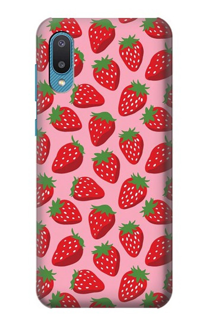 W3719 Strawberry Pattern Funda Carcasa Case y Caso Del Tirón Funda para Samsung Galaxy A04, Galaxy A02, M02