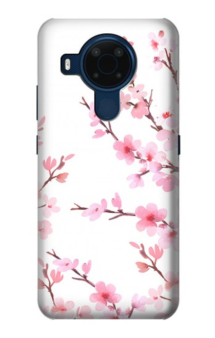 W3707 Pink Cherry Blossom Spring Flower Funda Carcasa Case y Caso Del Tirón Funda para Nokia 5.4