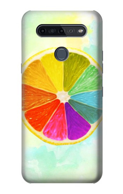 W3493 Colorful Lemon Funda Carcasa Case y Caso Del Tirón Funda para LG K51S