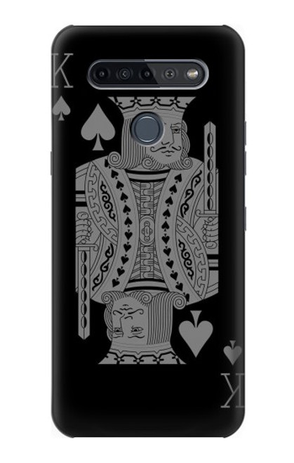 W3520 Black King Spade Funda Carcasa Case y Caso Del Tirón Funda para LG K51S