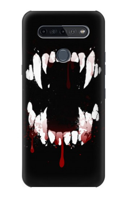 W3527 Vampire Teeth Bloodstain Funda Carcasa Case y Caso Del Tirón Funda para LG K51S