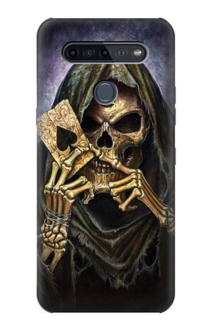 W3594 Grim Reaper Wins Poker Funda Carcasa Case y Caso Del Tirón Funda para LG K51S