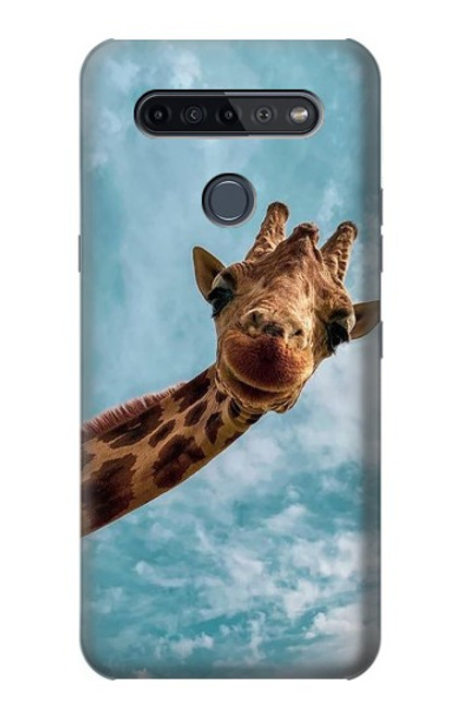 W3680 Cute Smile Giraffe Funda Carcasa Case y Caso Del Tirón Funda para LG K51S