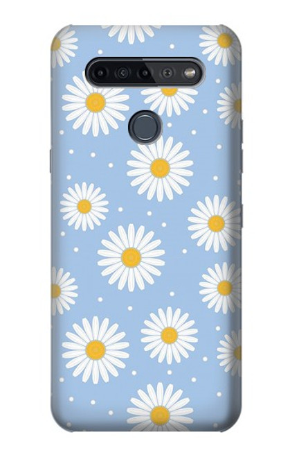 W3681 Daisy Flowers Pattern Funda Carcasa Case y Caso Del Tirón Funda para LG K51S