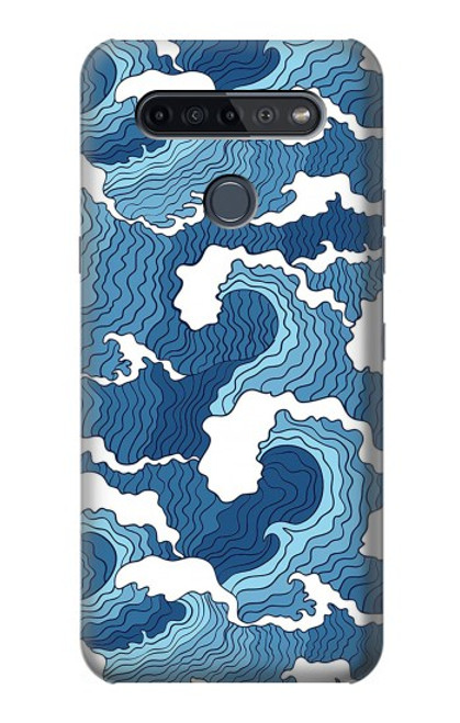 W3751 Wave Pattern Funda Carcasa Case y Caso Del Tirón Funda para LG K51S