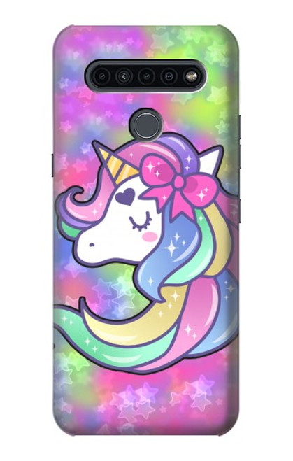 W3264 Pastel Unicorn Funda Carcasa Case y Caso Del Tirón Funda para LG K41S