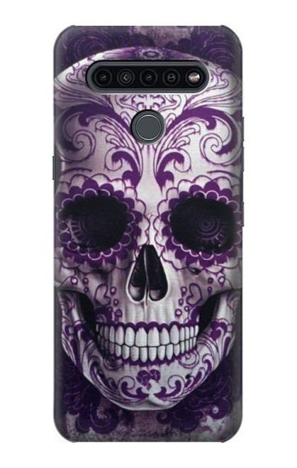 W3582 Purple Sugar Skull Funda Carcasa Case y Caso Del Tirón Funda para LG K41S