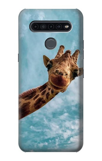 W3680 Cute Smile Giraffe Funda Carcasa Case y Caso Del Tirón Funda para LG K41S