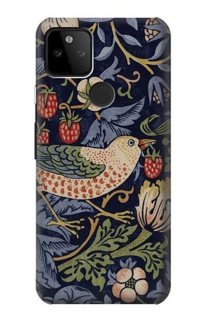 W3791 William Morris Strawberry Thief Fabric Funda Carcasa Case y Caso Del Tirón Funda para Google Pixel 5A 5G