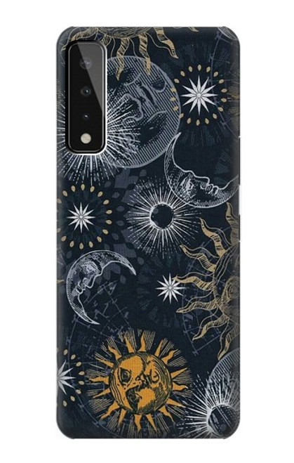 W3702 Moon and Sun Funda Carcasa Case y Caso Del Tirón Funda para LG Stylo 7 4G