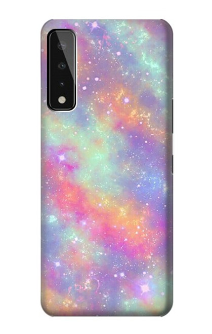 W3706 Pastel Rainbow Galaxy Pink Sky Funda Carcasa Case y Caso Del Tirón Funda para LG Stylo 7 4G