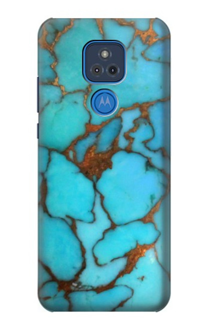 W2685 Aqua Turquoise Gemstone Graphic Printed Funda Carcasa Case y Caso Del Tirón Funda para Motorola Moto G Play (2021)