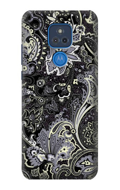 W3251 Batik Flower Pattern Funda Carcasa Case y Caso Del Tirón Funda para Motorola Moto G Play (2021)