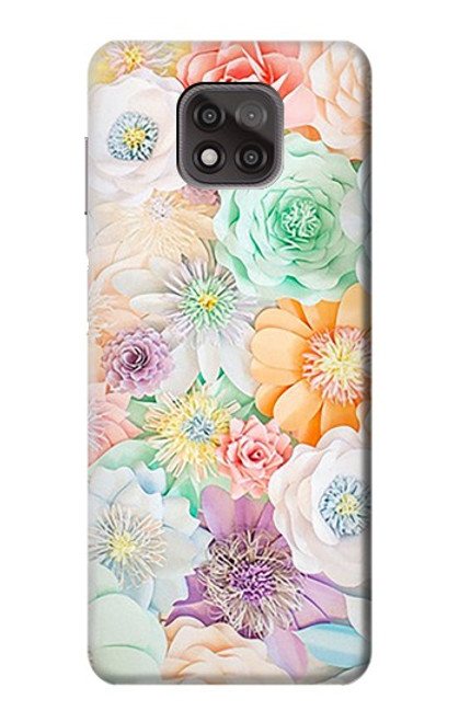 W3705 Pastel Floral Flower Funda Carcasa Case y Caso Del Tirón Funda para Motorola Moto G Power (2021)