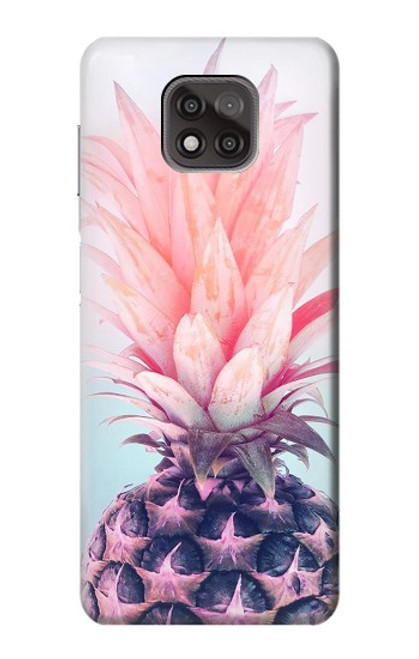 W3711 Pink Pineapple Funda Carcasa Case y Caso Del Tirón Funda para Motorola Moto G Power (2021)