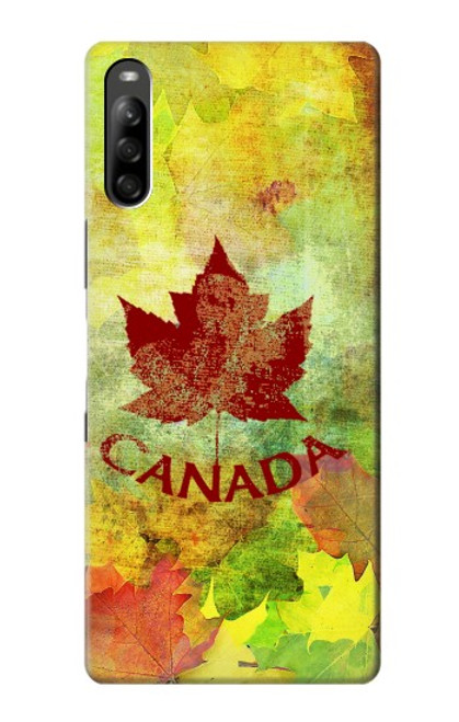 W2523 Canada Autumn Maple Leaf Funda Carcasa Case y Caso Del Tirón Funda para Sony Xperia L5