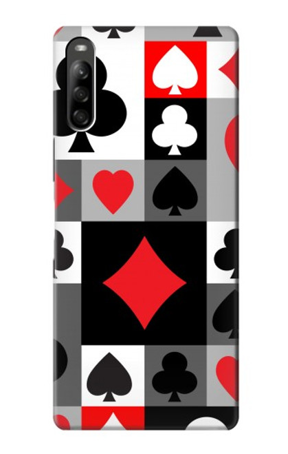 W3463 Poker Card Suit Funda Carcasa Case y Caso Del Tirón Funda para Sony Xperia L5