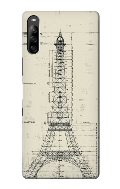 W3474 Eiffel Architectural Drawing Funda Carcasa Case y Caso Del Tirón Funda para Sony Xperia L5