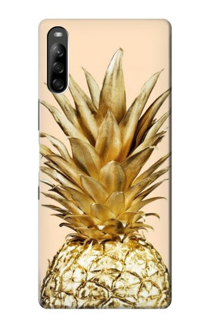 W3490 Gold Pineapple Funda Carcasa Case y Caso Del Tirón Funda para Sony Xperia L5