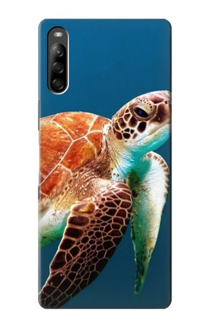 W3497 Green Sea Turtle Funda Carcasa Case y Caso Del Tirón Funda para Sony Xperia L5