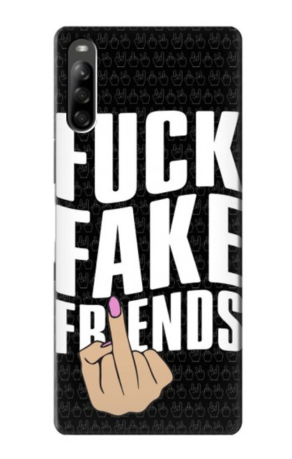 W3598 Middle Finger Fuck Fake Friend Funda Carcasa Case y Caso Del Tirón Funda para Sony Xperia L5