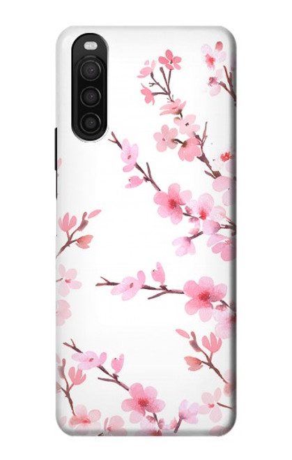 W3707 Pink Cherry Blossom Spring Flower Funda Carcasa Case y Caso Del Tirón Funda para Sony Xperia 10 III