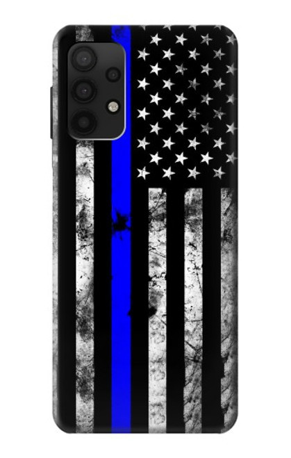 W3244 Thin Blue Line USA Funda Carcasa Case y Caso Del Tirón Funda para Samsung Galaxy A32 4G