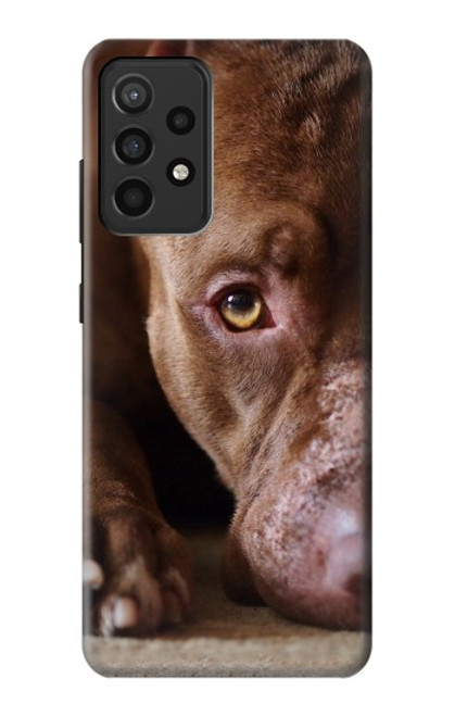 W0519 PitBull Face Funda Carcasa Case y Caso Del Tirón Funda para Samsung Galaxy A52, Galaxy A52 5G