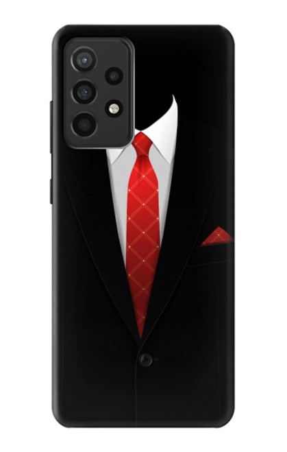 W1805 Black Suit Funda Carcasa Case y Caso Del Tirón Funda para Samsung Galaxy A52, Galaxy A52 5G