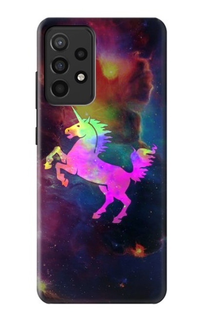 W2486 Rainbow Unicorn Nebula Space Funda Carcasa Case y Caso Del Tirón Funda para Samsung Galaxy A52, Galaxy A52 5G