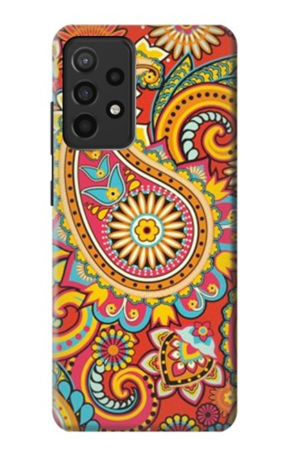 W3402 Floral Paisley Pattern Seamless Funda Carcasa Case y Caso Del Tirón Funda para Samsung Galaxy A52, Galaxy A52 5G