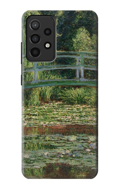 W3674 Claude Monet Footbridge and Water Lily Pool Funda Carcasa Case y Caso Del Tirón Funda para Samsung Galaxy A52, Galaxy A52 5G