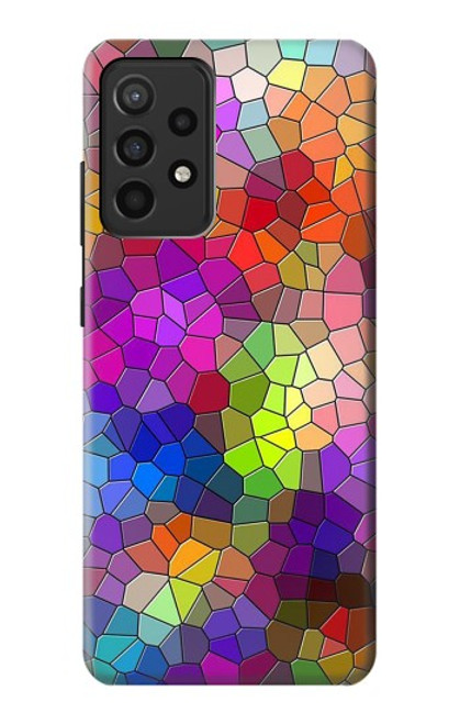W3677 Colorful Brick Mosaics Funda Carcasa Case y Caso Del Tirón Funda para Samsung Galaxy A52, Galaxy A52 5G