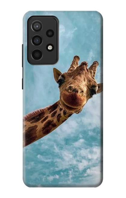 W3680 Cute Smile Giraffe Funda Carcasa Case y Caso Del Tirón Funda para Samsung Galaxy A52, Galaxy A52 5G