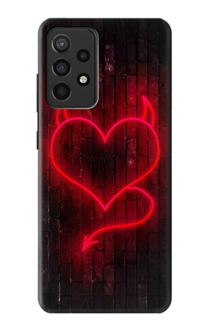 W3682 Devil Heart Funda Carcasa Case y Caso Del Tirón Funda para Samsung Galaxy A52, Galaxy A52 5G