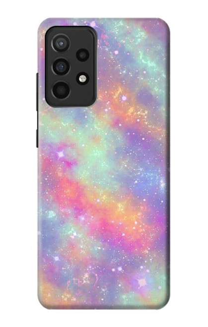 W3706 Pastel Rainbow Galaxy Pink Sky Funda Carcasa Case y Caso Del Tirón Funda para Samsung Galaxy A52, Galaxy A52 5G