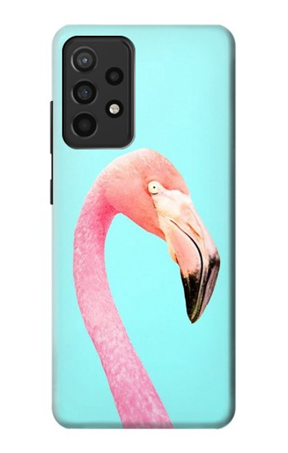W3708 Pink Flamingo Funda Carcasa Case y Caso Del Tirón Funda para Samsung Galaxy A52, Galaxy A52 5G