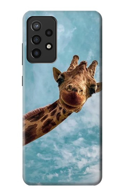 W3680 Cute Smile Giraffe Funda Carcasa Case y Caso Del Tirón Funda para Samsung Galaxy A72, Galaxy A72 5G