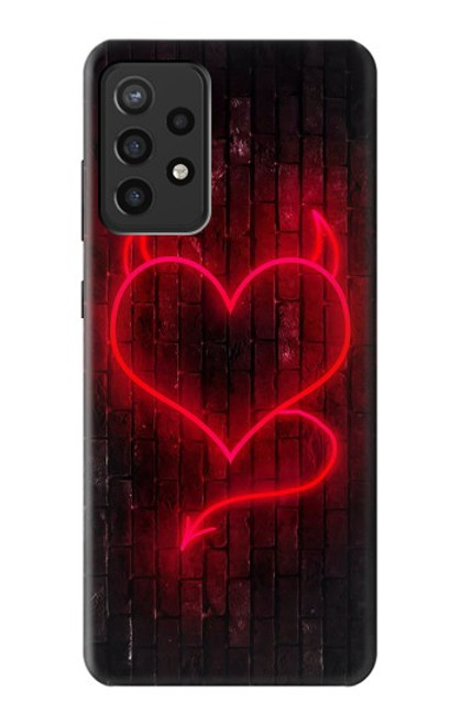 W3682 Devil Heart Funda Carcasa Case y Caso Del Tirón Funda para Samsung Galaxy A72, Galaxy A72 5G