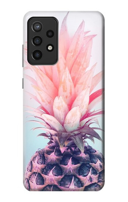 W3711 Pink Pineapple Funda Carcasa Case y Caso Del Tirón Funda para Samsung Galaxy A72, Galaxy A72 5G