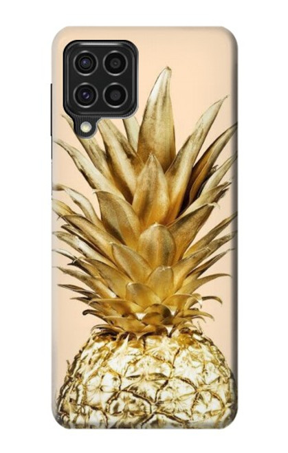 W3490 Gold Pineapple Funda Carcasa Case y Caso Del Tirón Funda para Samsung Galaxy F62