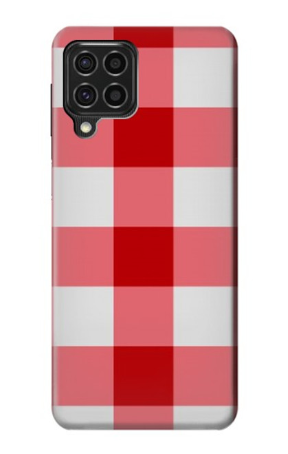 W3535 Red Gingham Funda Carcasa Case y Caso Del Tirón Funda para Samsung Galaxy F62