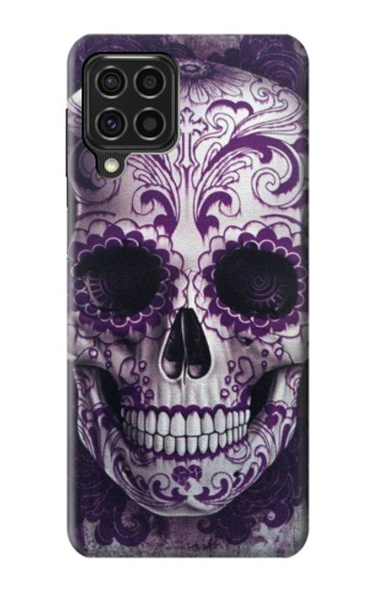 W3582 Purple Sugar Skull Funda Carcasa Case y Caso Del Tirón Funda para Samsung Galaxy F62