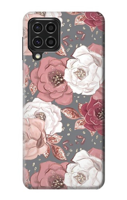 W3716 Rose Floral Pattern Funda Carcasa Case y Caso Del Tirón Funda para Samsung Galaxy F62