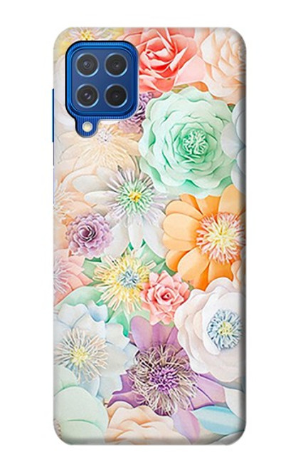 W3705 Pastel Floral Flower Funda Carcasa Case y Caso Del Tirón Funda para Samsung Galaxy M62