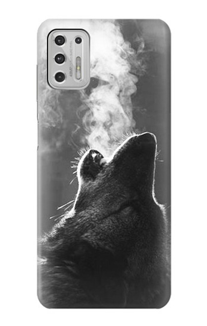 W3505 Wolf Howling Funda Carcasa Case y Caso Del Tirón Funda para Motorola Moto G Stylus (2021)