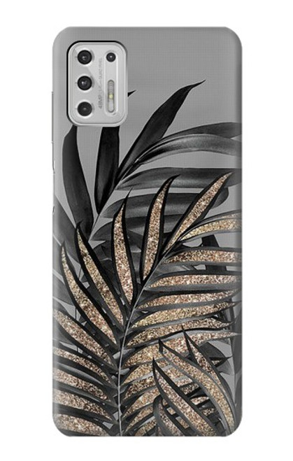 W3692 Gray Black Palm Leaves Funda Carcasa Case y Caso Del Tirón Funda para Motorola Moto G Stylus (2021)