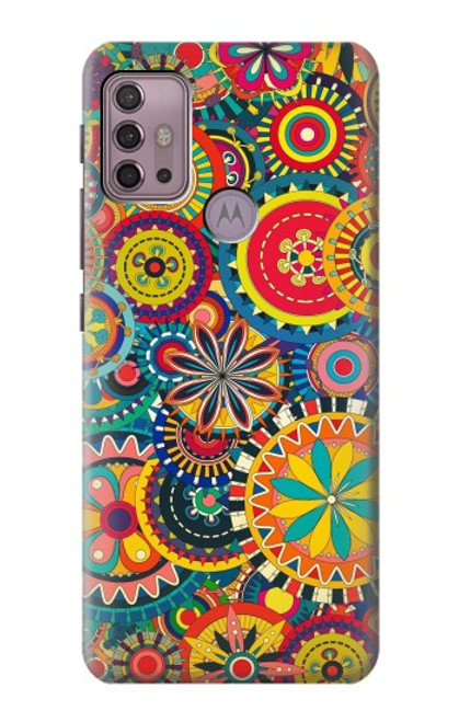 W3272 Colorful Pattern Funda Carcasa Case y Caso Del Tirón Funda para Motorola Moto G30, G20, G10