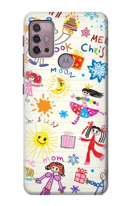 W3280 Kids Drawing Funda Carcasa Case y Caso Del Tirón Funda para Motorola Moto G30, G20, G10