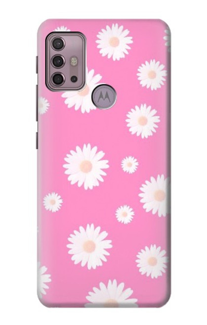 W3500 Pink Floral Pattern Funda Carcasa Case y Caso Del Tirón Funda para Motorola Moto G30, G20, G10